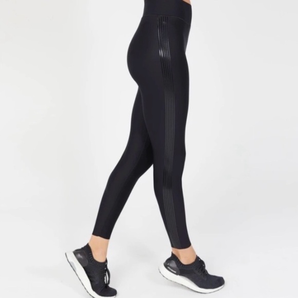 ultracor Pants - ULTRACOR Ultra Six Stripe in Nero Patent Black Leggings